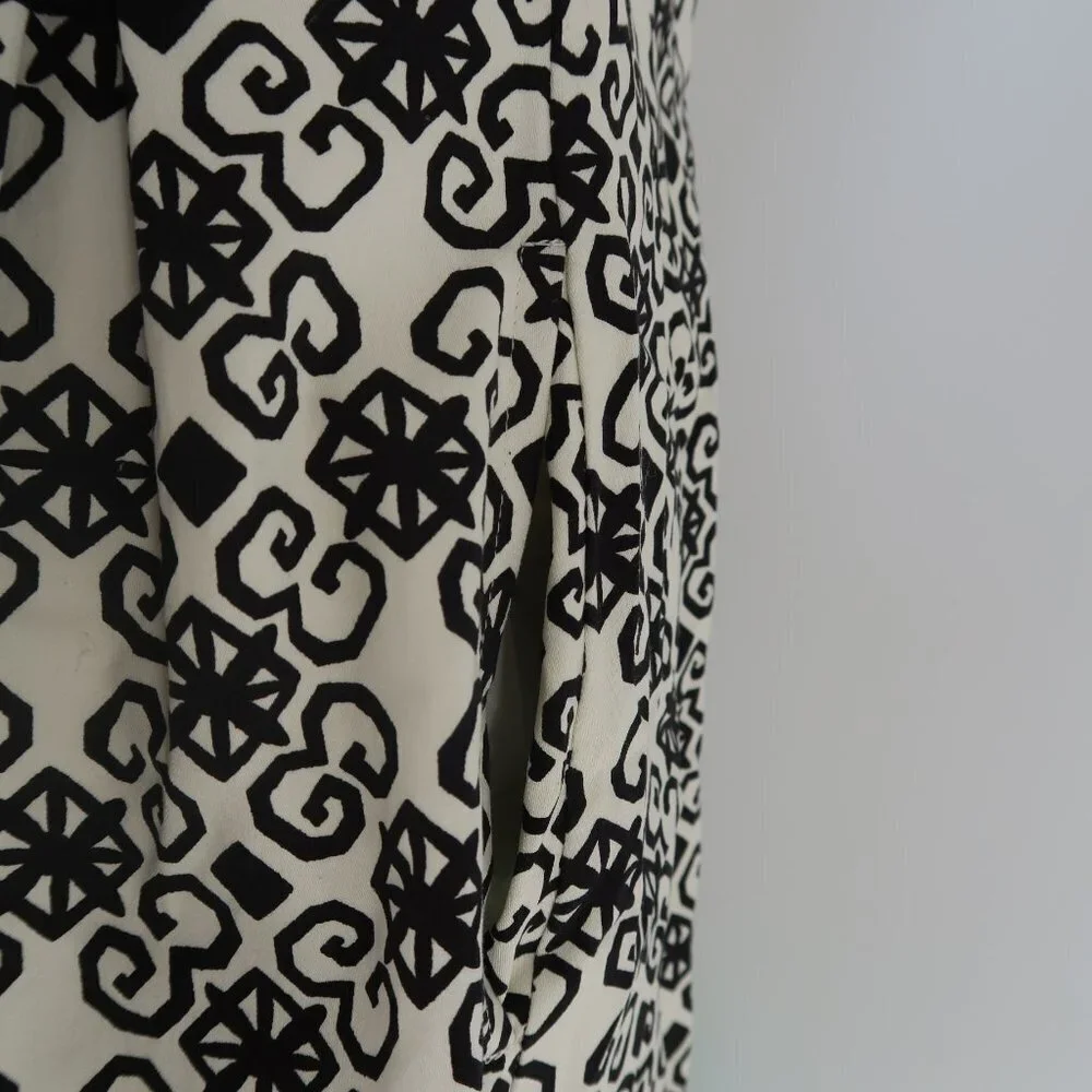 Nine West Black White w Teal/Green Stripes Sun Dress Size 12